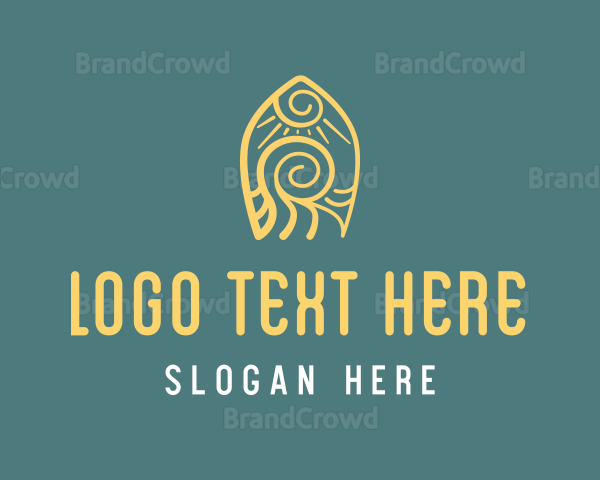 Surf Board Beach Wave Logo