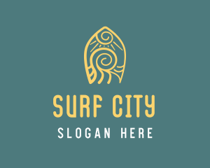 Surf Board Beach Wave logo design