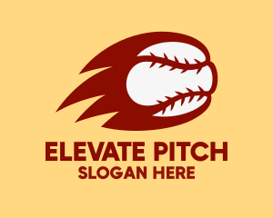 Pitch - Flaming Red Baseball logo design