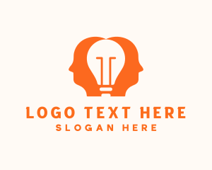 Ligtning - Light Bulb Head logo design