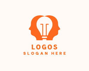 Volt - Light Bulb Head logo design