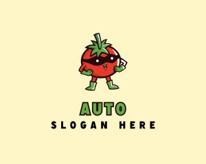 Vegetable - Tomato Mask Hero logo design