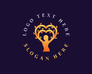 Woman Heart Tree Logo