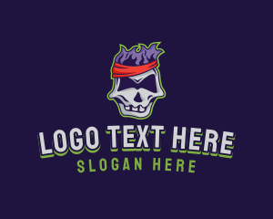 Headband - Athlete Skull Gaming logo design