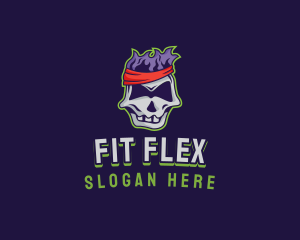Fitness - Athlete Skull Gaming logo design