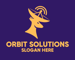 Satellite - Yellow Deer Signal logo design