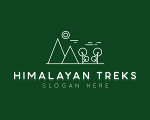 Outdoor Mountain Line art logo design