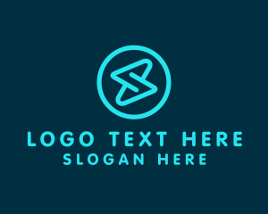 Lineart - Digital Tech Letter S logo design