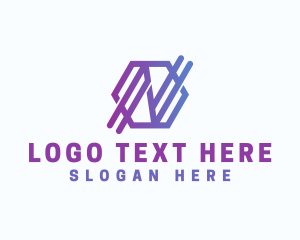 Application - Startup Business Hexagon Letter N logo design