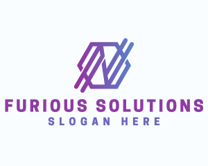 Startup Business Hexagon Letter N logo design