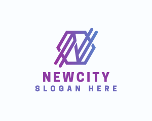 Startup Business Hexagon Letter N logo design