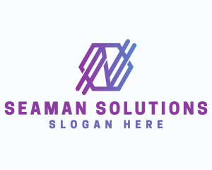 Startup Business Hexagon Letter N logo design