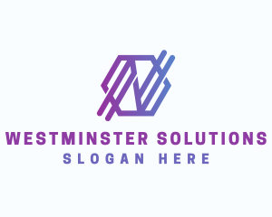 Startup Business Hexagon Letter N logo design