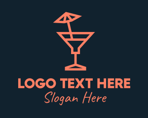 Wine - Minimalist Summer Cocktail logo design