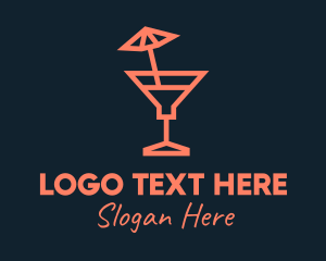 Liqueur - Minimalist Summer Cocktail logo design
