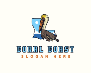 Brown Pelican Louisiana logo design