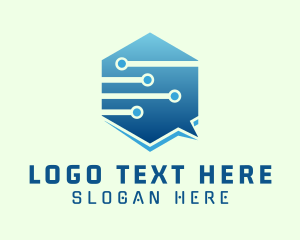 Pr - Hexagon Chat Bot logo design