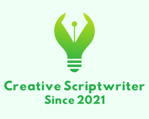 Scriptwriter - Pen Nib Bulb logo design