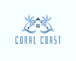 Tropical Palm Tree House logo design