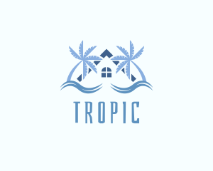 Tropical Palm Tree House logo design