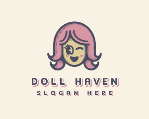 Doll - Pink Female Doll logo design