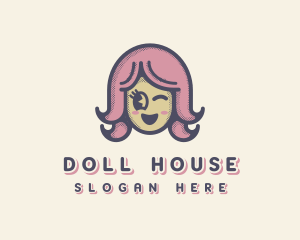 Doll - Pink Female Doll logo design