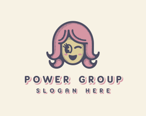 Hair - Pink Female Doll logo design