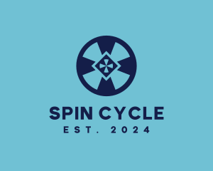 Wheel - Blue Wheel Shield logo design