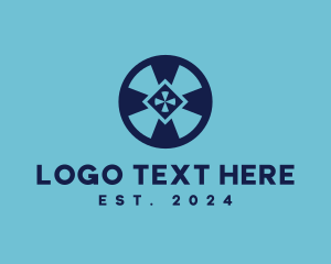 Pattern - Blue Wheel Shield logo design