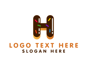 Sugar - Dessert Donut Letter H logo design