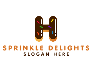 Sprinkle - Dessert Donut Letter H logo design