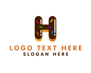 Dessert Donut Letter H Logo