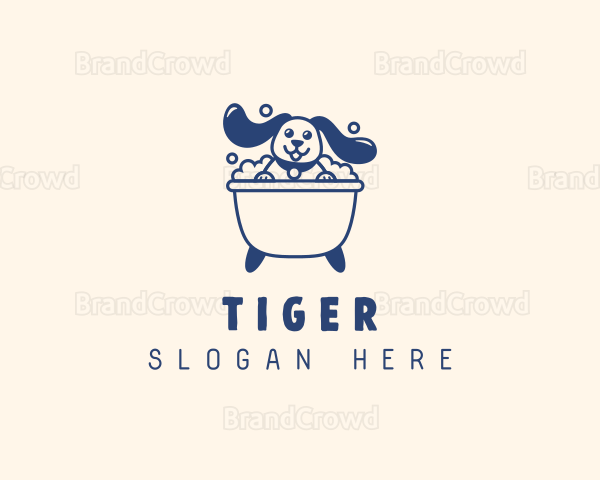 Bathing Pet Dog Logo