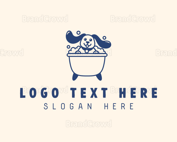 Bathing Pet Dog Logo