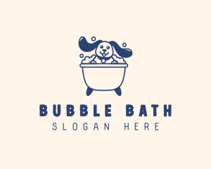 Bathing Pet Dog logo design