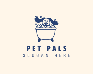 Bathing Pet Dog logo design