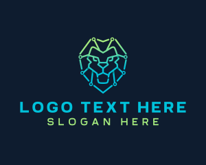 Data - Cyber Lion Technology logo design