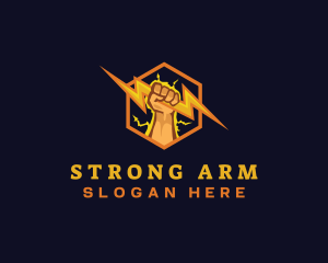 Arm - Thunderbolt Fist Lightning logo design