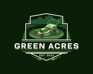 Grass Cutter Lawn Mower logo design