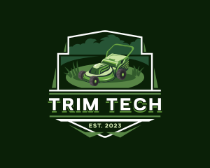 Trimmer - Grass Cutter Lawn Mower logo design