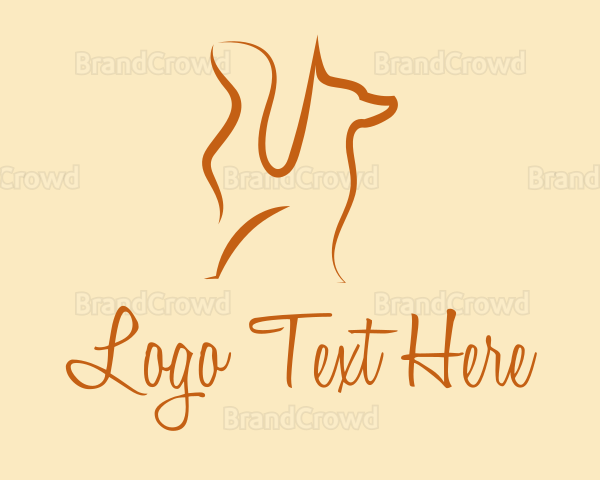 Minimalist Orange Dog Logo