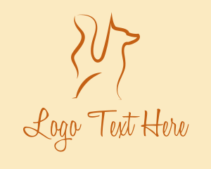 Hound - Minimalist Orange Dog logo design