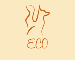 Hound - Minimalist Orange Dog logo design