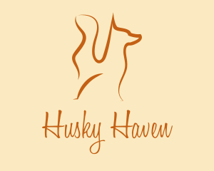 Minimalist Orange Dog  logo design