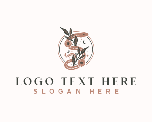 Minimalist - Floral Cosmic Snake logo design