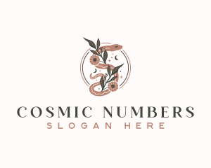 Floral Cosmic Snake logo design