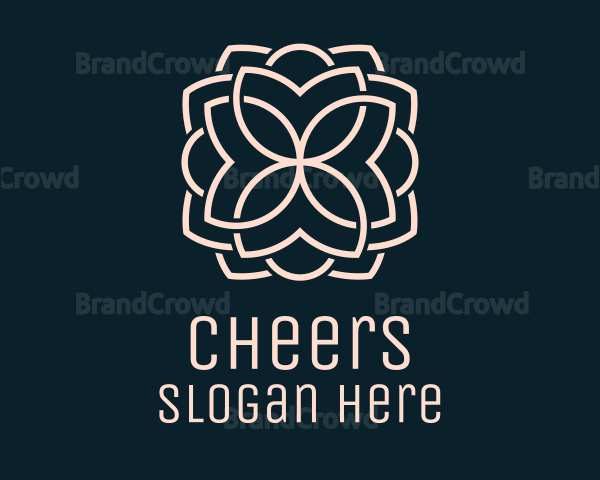 Beige Monoline Blooming Flower Logo