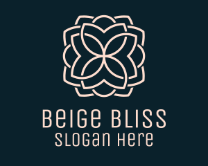 Beige Monoline Blooming Flower logo design
