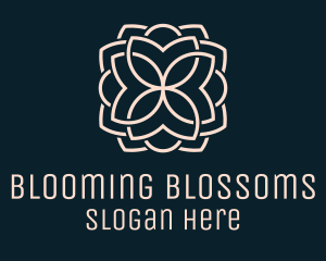 Blooming - Beige Monoline Blooming Flower logo design