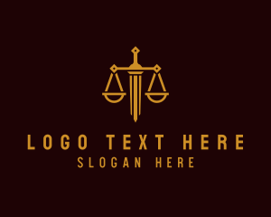 Knight - Legal Sword Scale logo design